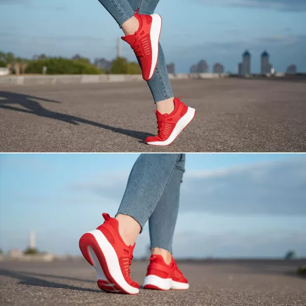 imageSDolphin Running Shoes Women Sneakers  Comfortable Memory Foam Lightweight Walking Tennis Workout Athletic ShoesNew Red