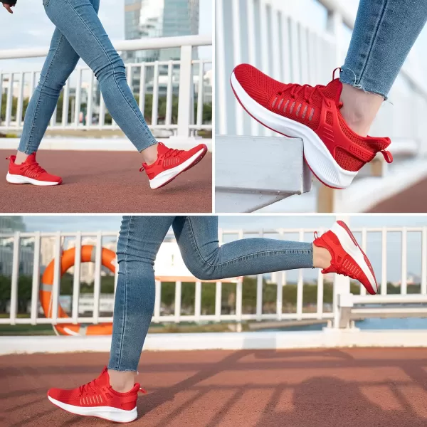 imageSDolphin Running Shoes Women Sneakers  Comfortable Memory Foam Lightweight Walking Tennis Workout Athletic ShoesNew Red