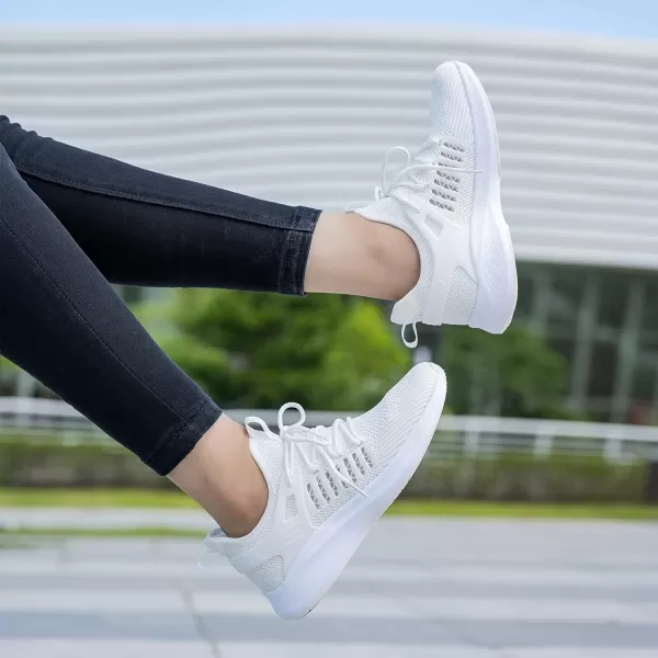 imageSDolphin Running Shoes Women Sneakers  Comfortable Memory Foam Lightweight Walking Tennis Workout Athletic ShoesNew White
