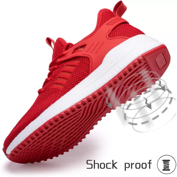imageSDolphin Running Shoes Women Sneakers  Comfortable Memory Foam Lightweight Walking Tennis Workout Athletic ShoesRedbreathable
