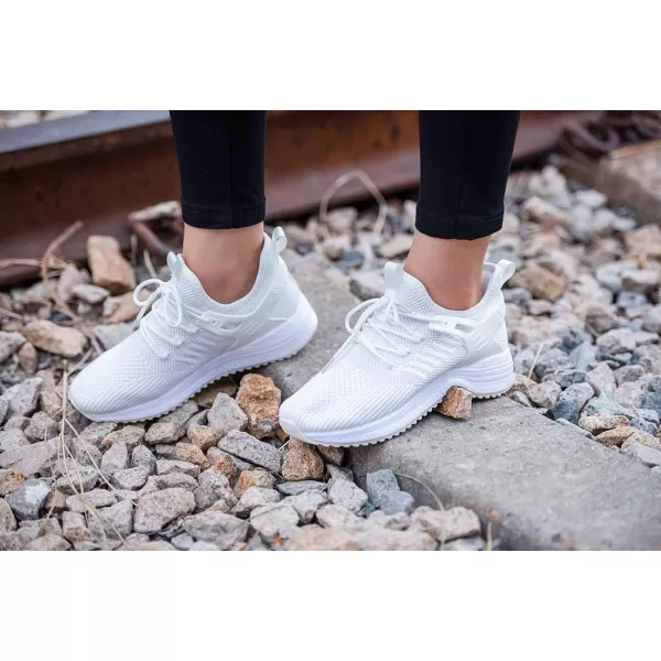imageSDolphin Running Shoes Women Sneakers  Comfortable Memory Foam Lightweight Walking Tennis Workout Athletic ShoesWhite