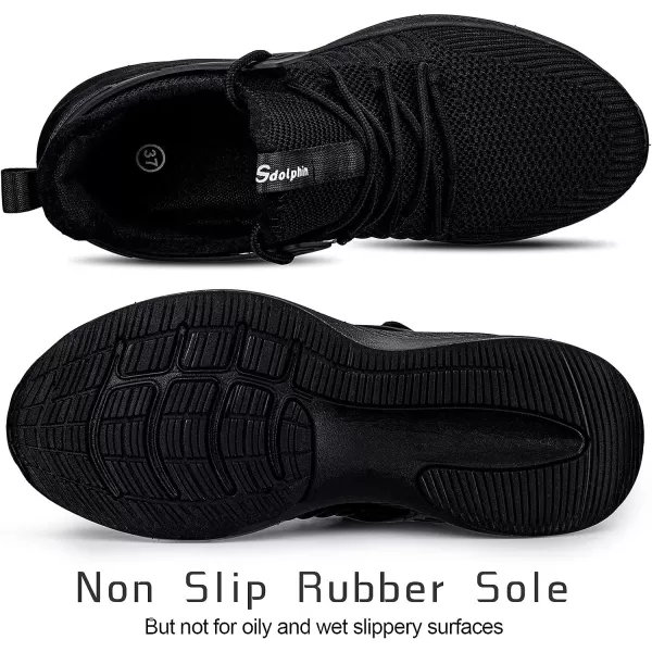 imageSDolphin Running Shoes Women Sneakers  Tennis Workout Walking Gym Lightweight Athletic Comfortable Casual Memory Foam Fashion ShoesNew All Black