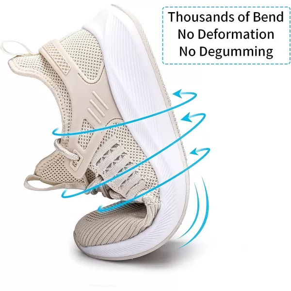 imageSDolphin Running Shoes Women Sneakers  Tennis Workout Walking Gym Lightweight Athletic Comfortable Casual Memory Foam Fashion ShoesNew Beige