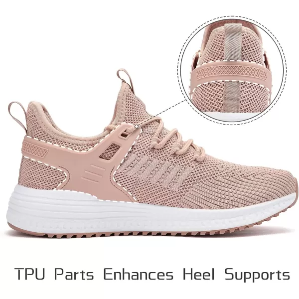 imageSDolphin Running Shoes Women Sneakers  Tennis Workout Walking Gym Lightweight Athletic Comfortable Casual Memory Foam Fashion ShoesPale Cherry Pink