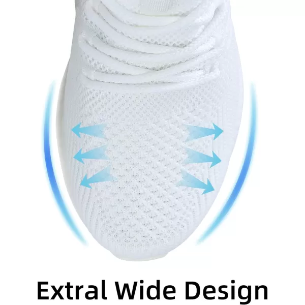 imageWide Shoes for Women Wide Walking Shoes Width Running Shoes Wide Tennis Gym Workout Athletic Sneakers for WomenWhite