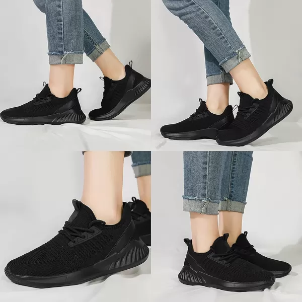 imageWomens Tennis Shoes  Women Sneakers Workout Running Walking Athletic Gym Fashion Lightweight Nursing Casual Light ShoesAll Black