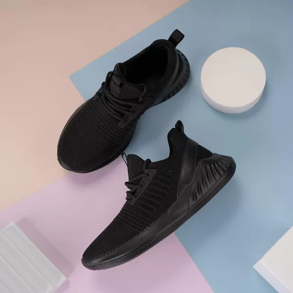 imageWomens Tennis Shoes  Women Sneakers Workout Running Walking Athletic Gym Fashion Lightweight Nursing Casual Light ShoesAll Black