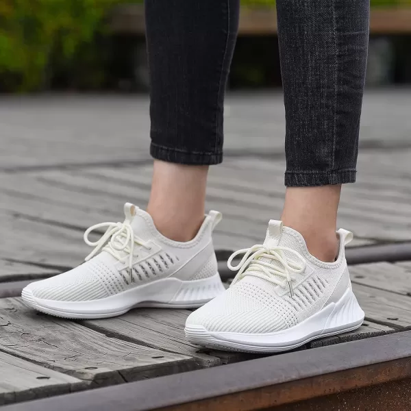 imageWomens Tennis Shoes  Women Sneakers Workout Running Walking Athletic Gym Fashion Lightweight Nursing Casual Light ShoesCreamcoloured