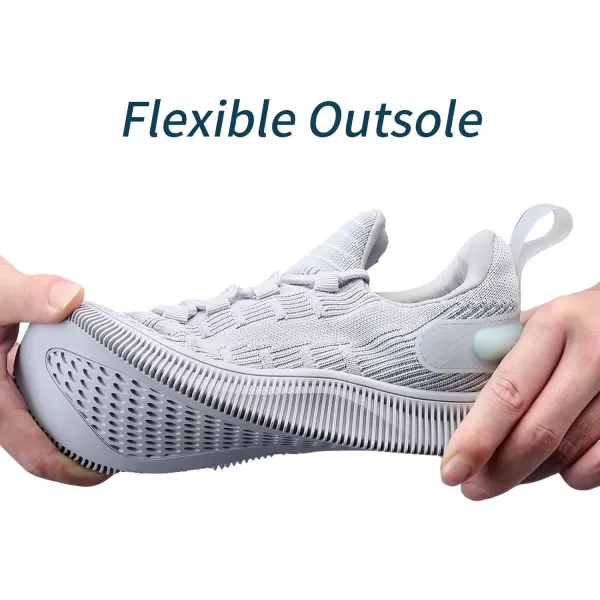 imageWomens Walking Running Tennis Shoes Non Slip Athletic Comfortable Breathable Slip on Lightweight Sneakers US Size 611Grey