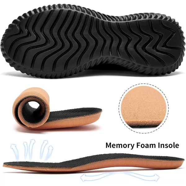 imageWomens Walking Shoes  Slip On Tennis Running Shoes Memory Foam Lightweight Breathable Comfortable Sneakers for Athletic Workout Gym NursingAll Black
