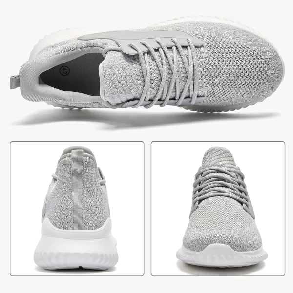 imageWomens Walking Shoes  Slip On Tennis Running Shoes Memory Foam Lightweight Breathable Comfortable Sneakers for Athletic Workout Gym NursingGrey