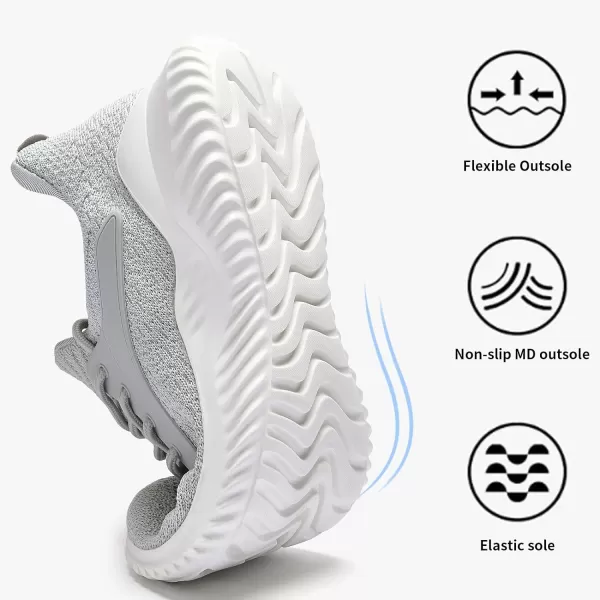 imageWomens Walking Shoes  Slip On Tennis Running Shoes Memory Foam Lightweight Breathable Comfortable Sneakers for Athletic Workout Gym NursingGrey