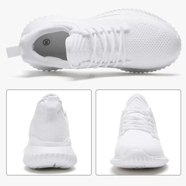 imageWomens Walking Shoes  Slip On Tennis Running Shoes Memory Foam Lightweight Breathable Comfortable Sneakers for Athletic Workout Gym NursingWhite
