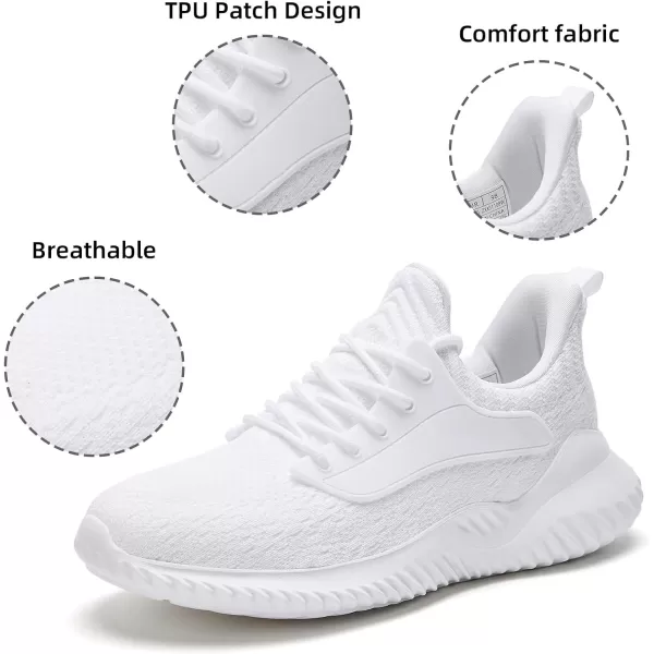 imageWomens Walking Shoes  Slip On Tennis Running Shoes Memory Foam Lightweight Breathable Comfortable Sneakers for Athletic Workout Gym NursingWhite