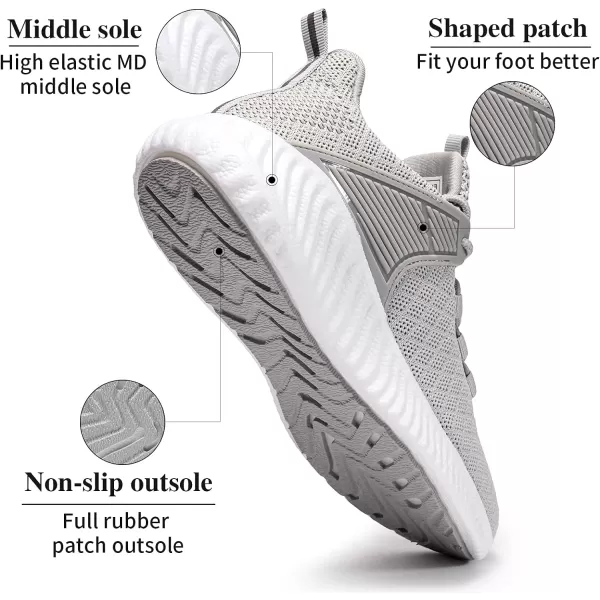 imageWomens Walking Tennis Shoes  Running Workout Shoes Gym Memory Foam Lightweight Mesh Training Shoes Grey Size 75Womens Walking Tennis Shoes  Running Workout Shoes Gym Memory Foam Lightweight Mesh Training Shoes Grey Size 75