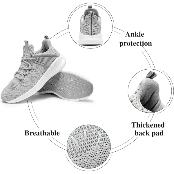 imageWomens Walking Tennis Shoes  Running Workout Shoes Gym Memory Foam Lightweight Mesh Training Shoes Grey Size 75Womens Walking Tennis Shoes  Running Workout Shoes Gym Memory Foam Lightweight Mesh Training Shoes Grey Size 75