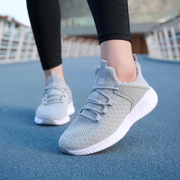 imageWomens Walking Tennis Shoes  Running Workout Shoes Gym Memory Foam Lightweight Mesh Training Shoes Grey Size 75Womens Walking Tennis Shoes  Running Workout Shoes Gym Memory Foam Lightweight Mesh Training Shoes Grey Size 75