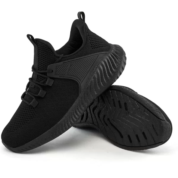 imageWomens Workout Running Shoes  Breathable Comfortable Lightweight Shoes Tennis Sneakers for Walking Gym WorkAllblack