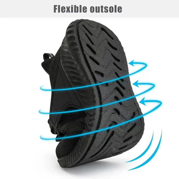 imageWomens Workout Running Shoes  Breathable Comfortable Lightweight Shoes Tennis Sneakers for Walking Gym WorkAllblack