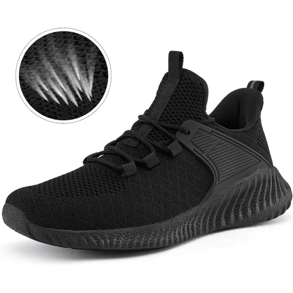 imageWomens Workout Running Shoes  Breathable Comfortable Lightweight Shoes Tennis Sneakers for Walking Gym WorkAllblack