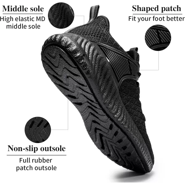 imageWomens Workout Running Shoes  Breathable Comfortable Lightweight Shoes Tennis Sneakers for Walking Gym WorkAupgradesallblack