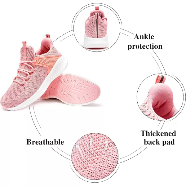 imageWomens Workout Running Shoes  Breathable Comfortable Lightweight Shoes Tennis Sneakers for Walking Gym WorkAupgradesdeep Pink