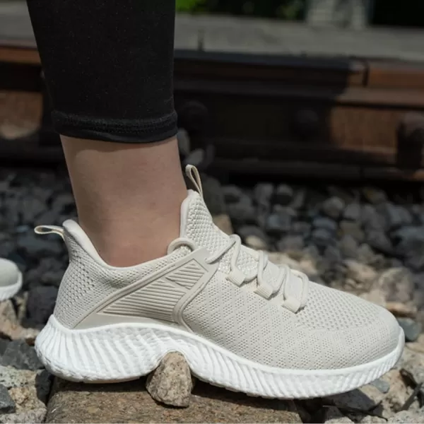imageWomens Workout Running Shoes  Breathable Comfortable Lightweight Shoes Tennis Sneakers for Walking Gym WorkBeige