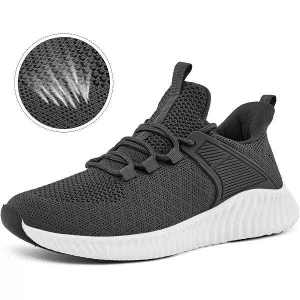 imageWomens Workout Running Shoes  Breathable Comfortable Lightweight Shoes Tennis Sneakers for Walking Gym WorkDarkgrey