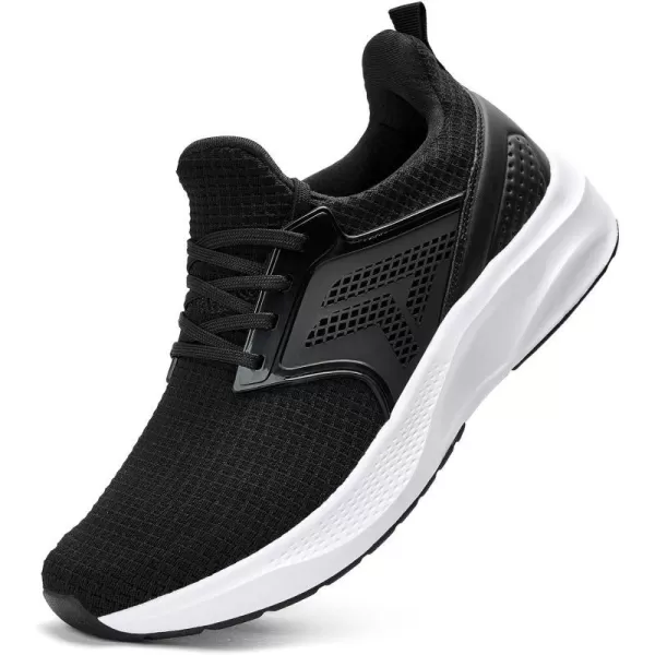 imageMens White Sneaker Tennis Shoes  Slip On Running Shoes Memory Foam Lightweight Casual Walking Shoes for Athletic Workout GymBlack