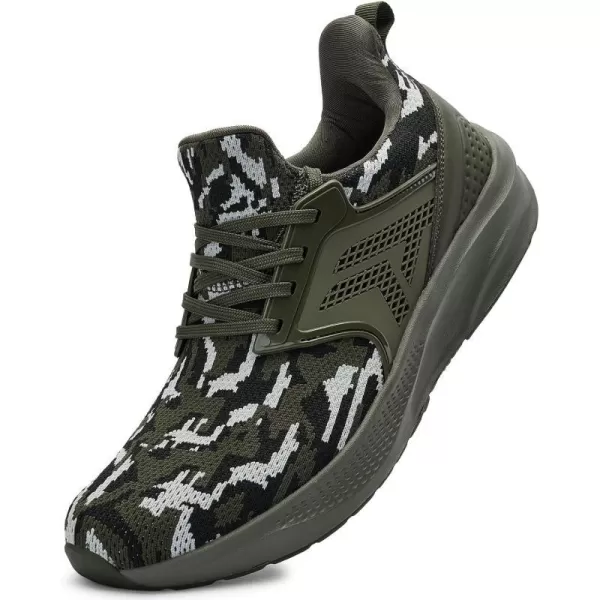 imageMens White Sneaker Tennis Shoes  Slip On Running Shoes Memory Foam Lightweight Casual Walking Shoes for Athletic Workout GymCamouflage Green