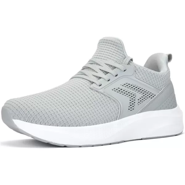 imageMens White Sneaker Tennis Shoes  Slip On Running Shoes Memory Foam Lightweight Casual Walking Shoes for Athletic Workout GymGrey