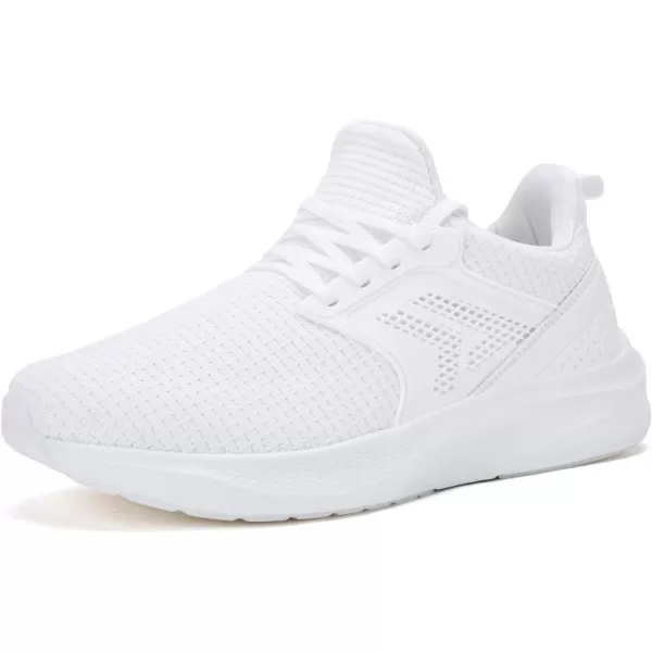 imageMens White Sneaker Tennis Shoes  Slip On Running Shoes Memory Foam Lightweight Casual Walking Shoes for Athletic Workout GymWhite