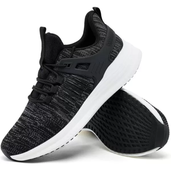 imageSDolphin Mens Running Shoes Sneakers  Tennis Workout Walking Gym Athletic Rubber Sole Breathable Comfortable Non Slip Fashion ShoesEmix Black Whitelaces