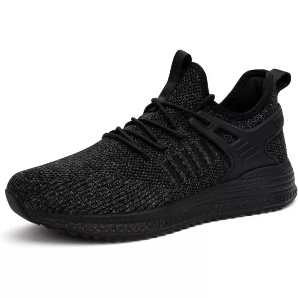 imageSDolphin Mens Running Shoes Wide Slip on Sneakers Tennis Workout Wide Width Walking Shoes Gym Athletic Breathable ComfortableMix All Black