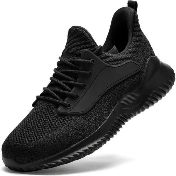 imageWomens Walking Shoes  Slip On Tennis Running Shoes Memory Foam Lightweight Breathable Comfortable Sneakers for Athletic Workout Gym NursingAll Black