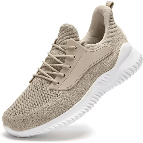 imageWomens Walking Shoes  Slip On Tennis Running Shoes Memory Foam Lightweight Breathable Comfortable Sneakers for Athletic Workout Gym NursingBeige