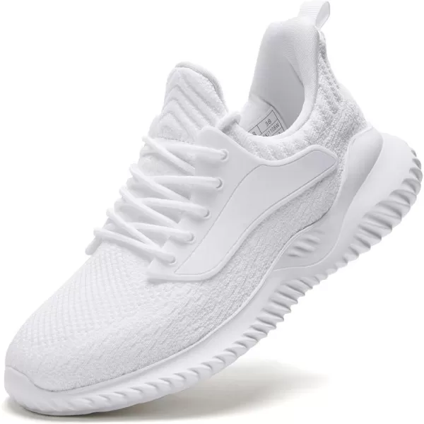 imageWomens Walking Shoes  Slip On Tennis Running Shoes Memory Foam Lightweight Breathable Comfortable Sneakers for Athletic Workout Gym NursingWhite