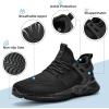 imageSDolphin Walking Shoes Mens Sneakers  Slip on Memory Foam Tennis Running Shoes for Athletic Workout Gym Jogging Lightweight Breathable Casual SneakersAll Black