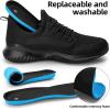 imageSDolphin Walking Shoes for Mens Sneakers  Slip on Athletic Running Tennis Shoes Comfortable Memory Foam Workout Gym Jogging Indoor Outdoor Lightweight Breathable Casual SneakersAll Black