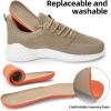 imageSDolphin Walking Shoes for Mens Sneakers  Slip on Athletic Running Tennis Shoes Comfortable Memory Foam Workout Gym Jogging Indoor Outdoor Lightweight Breathable Casual SneakersKhaki