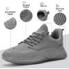 imageSDolphin Walking Shoes for Mens Sneakers  Slip on Athletic Running Tennis Shoes Comfortable Memory Foam Workout Gym Jogging Indoor Outdoor Lightweight Breathable Casual SneakersAll Grey