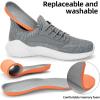 imageSDolphin Walking Shoes for Mens Sneakers  Slip on Athletic Running Tennis Shoes Comfortable Memory Foam Workout Gym Jogging Indoor Outdoor Lightweight Breathable Casual SneakersMix Grey