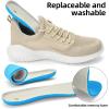 imageSDolphin Walking Shoes for Mens Sneakers  Slip on Athletic Running Tennis Shoes Comfortable Memory Foam Workout Gym Jogging Indoor Outdoor Lightweight Breathable Casual SneakersBeige