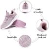 imageTennis Walking Shoe for Womens  Running Workout Sneakers Gym Memory Foam Comfortable Breathable Slip on Training Shoes Purple Size 85
