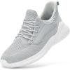 imageSDolphin Walking Shoes for Mens Sneakers  Slip on Athletic Running Tennis Shoes Comfortable Memory Foam Workout Gym Jogging Indoor Outdoor Lightweight Breathable Casual SneakersLight Grey