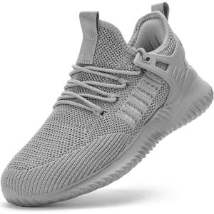 imageSDolphin Walking Shoes Mens Sneakers  Slip on Memory Foam Tennis Running Shoes for Athletic Workout Gym Jogging Lightweight Breathable Casual SneakersAll Grey