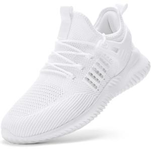 imageSDolphin Walking Shoes Mens Sneakers  Slip on Memory Foam Tennis Running Shoes for Athletic Workout Gym Jogging Lightweight Breathable Casual SneakersWhite