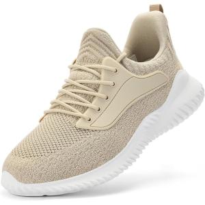 imageSDolphin Walking Shoes for Mens Sneakers  Slip on Athletic Running Tennis Shoes Comfortable Memory Foam Workout Gym Jogging Indoor Outdoor Lightweight Breathable Casual SneakersBeige