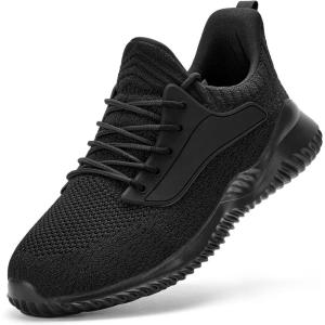 imageSDolphin Walking Shoes for Mens Sneakers  Slip on Athletic Running Tennis Shoes Comfortable Memory Foam Workout Gym Jogging Indoor Outdoor Lightweight Breathable Casual SneakersAll Black