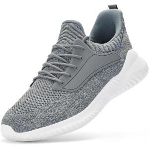 imageSDolphin Walking Shoes for Mens Sneakers  Slip on Athletic Running Tennis Shoes Comfortable Memory Foam Workout Gym Jogging Indoor Outdoor Lightweight Breathable Casual SneakersMix Grey